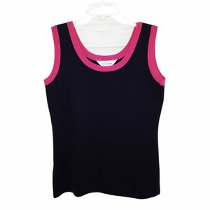 Exclusively Misook Black Pink Sleeveless Tank